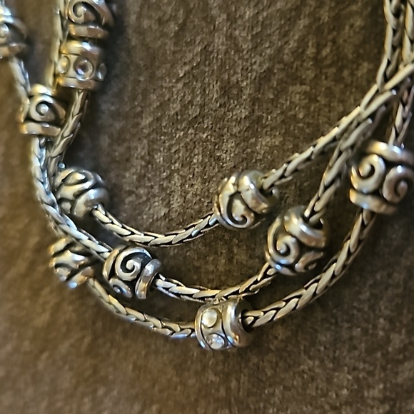 BRIGHTON Silver Plated Reno Multi-chain Heart Charm Tennis Bracelet - Picture 4 of 6